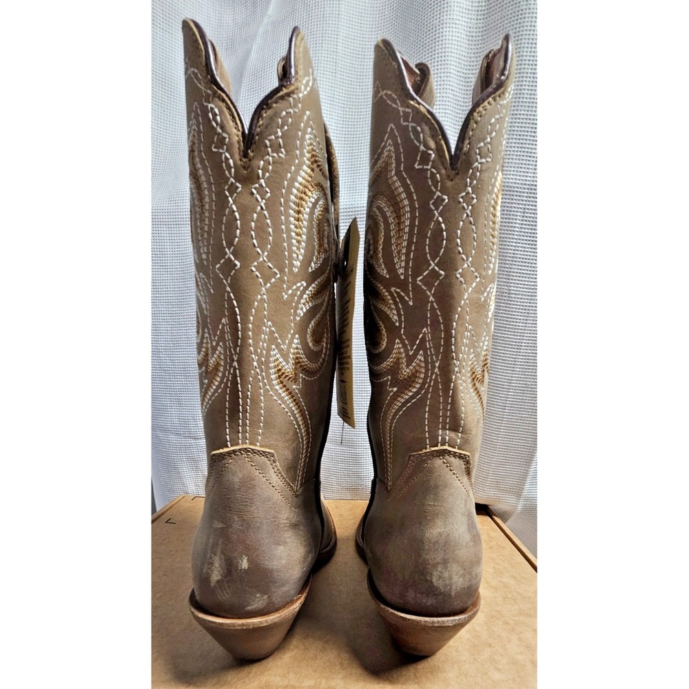 Dan Post Womens Karmel Embroidered Snip Toe Pull On Boots Mid Calf 9M - Picture 2 of 14